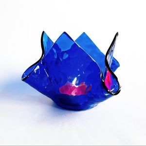 VTG 1969 Chance Handkerchief Glass Votive